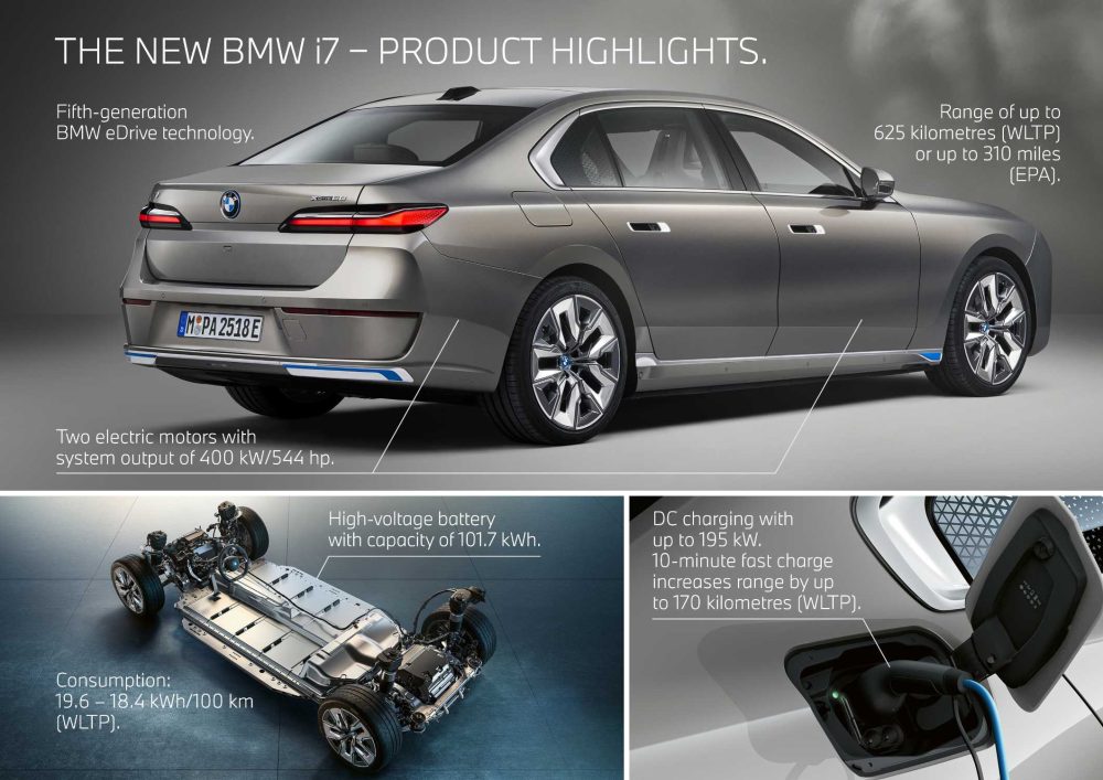 BMW unveils i7 electric car with over 300 miles of range and a less polarizing design