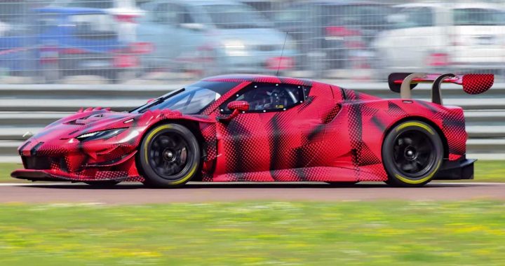 Ferrari 296 GT3 Race Car Spied Lapping Fiorano Test Track On Video